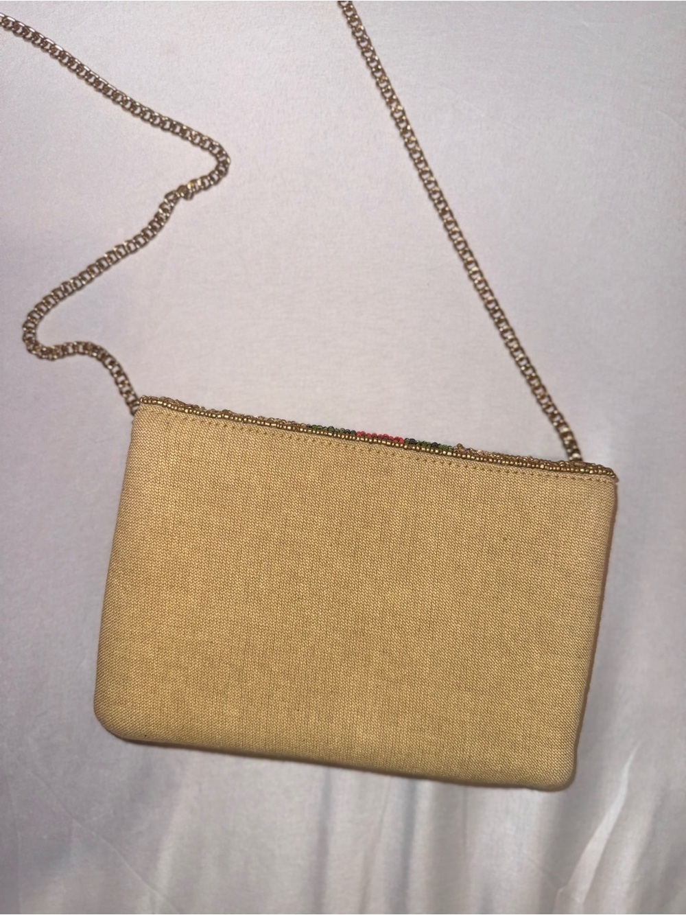 Boutique Women Beaded Gold/Red/Green Bee Design Cross Body Purse NWOT - Picture 12 of 15